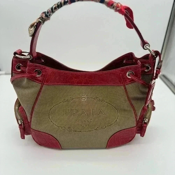 LIMITED EDITION Prada Logo Jaquard + Crocodile leather lining + FREE ENTRUPY - Picture 7 of 15